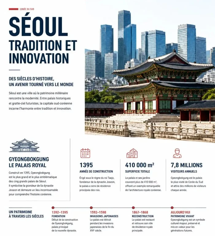 Palais Gyeongbokgung à Séoul, étape incontournable de votre itinéraire Corée du Sud