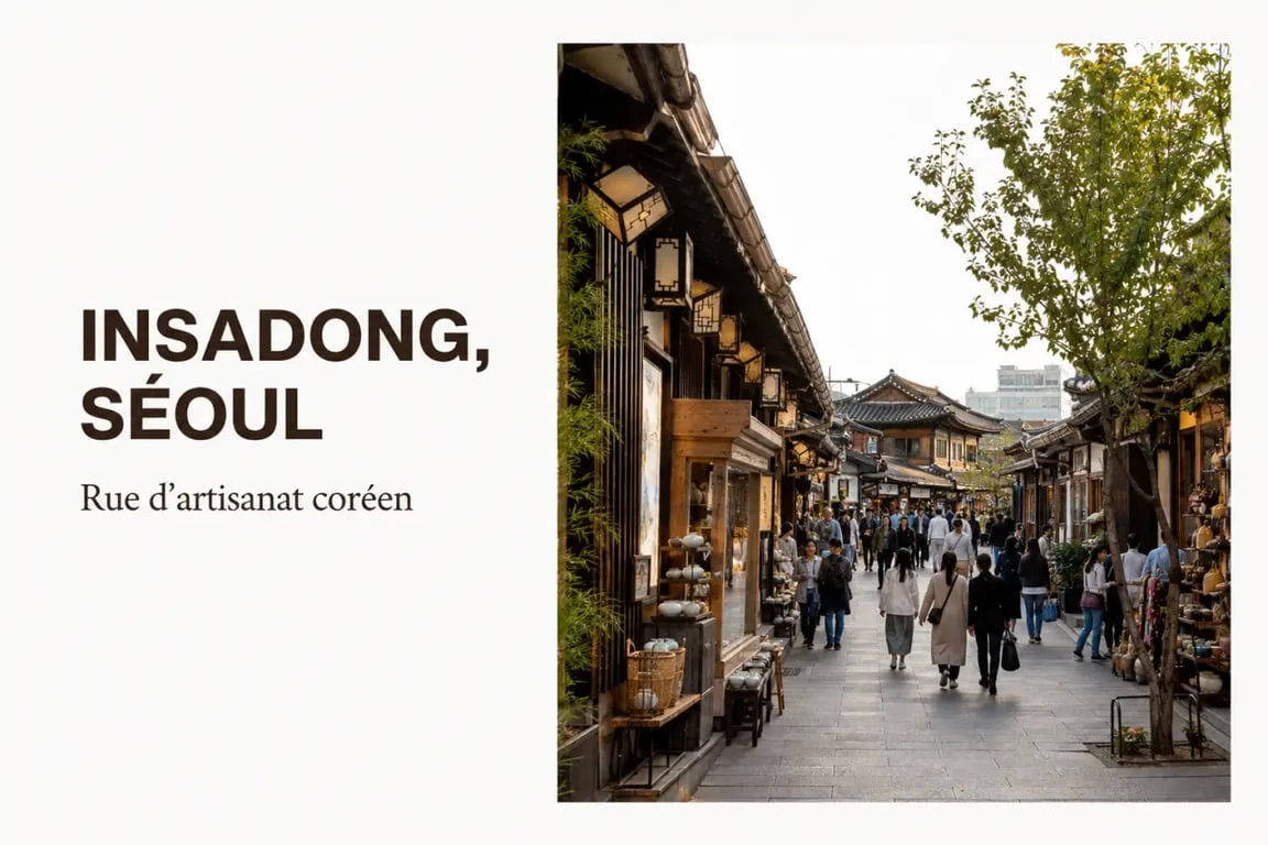 Seoul insadong : rue principale animée du quartier traditionnel