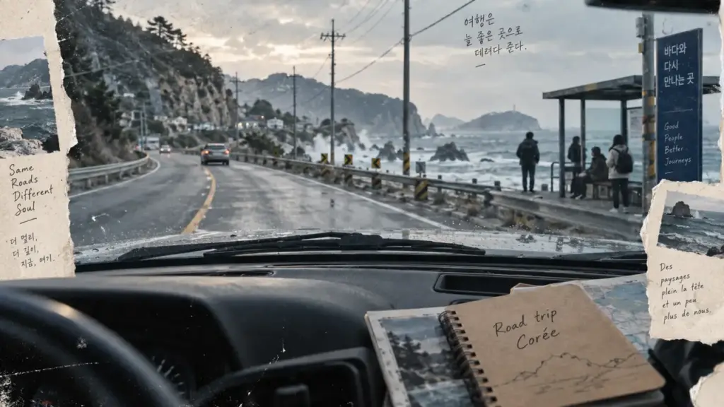 Road trip Corée du Sud : route côtière depuis une voiture