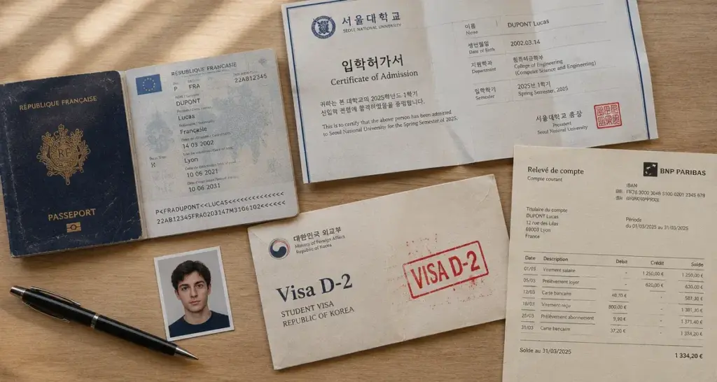 Demande de visa étudiant Corée du Sud D-2 D-4